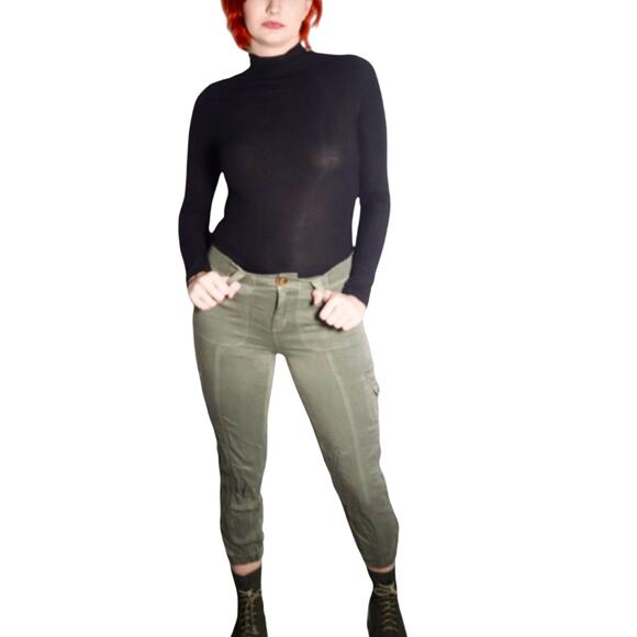Knox Rose Olive Green Low/Mid Rise Cargo Utility “Kim Possible” Pants Size XS - Picture 1 of 11